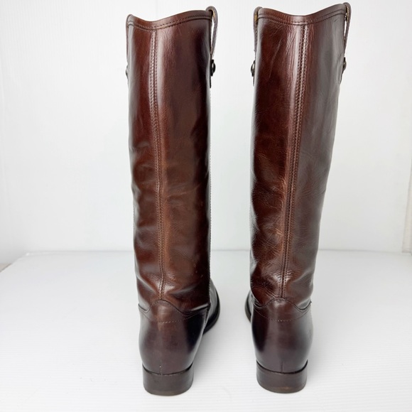 Frye Leather Tall Pull-on Boots Melissa Button Redwood Brown 7.5 - Picture 6 of 13